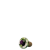 Flaskeprop. Ø = 4 cm. Korkhals. Honningfarvet bund med sorte og lilla oliven med grønne grene. Spansk keramik. Farverig keramik.