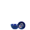 Skål. Ø = 7,5 cm. Vol. 75 ml. Spansk keramik med store blå blomster, grønne blade og hvid bund. Spansk keramik. Farverig keramik.