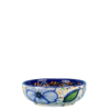 Skål. Ø = 15 cm. Vol. 500 ml. Spansk keramik med store blå blomster, grønne blade og hvid bund. Spansk keramik. Farverig keramik.