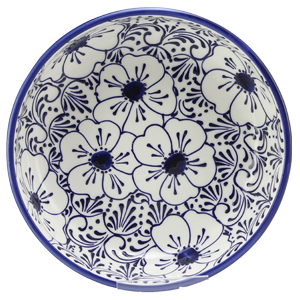 Skål 23 cm i farverig keramik håndforarbejdet og håndmalet spansk keramik