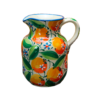 Vandkande Naranja serien volumen 1250 ml 19 cm høj spansk keramik farverig keramik håndmalet