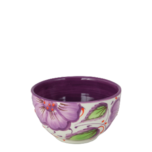 Skål Ø 13,5 cm i farverig keramik. Håndforarbejdet og håndmalet spansk keramik