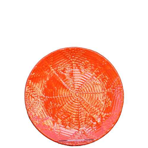 Frokosttallerken i Relief-serien orange håndmalet og håndlavet farverigt spansk keramik farveglæde til det skandinaviske look
