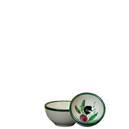 Skål 7.5 cm i diameter i farverig keramik. Håndmalet og håndforarbejde spansk keramik. farveglæde