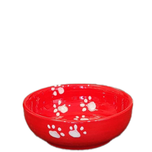 Rojo huellas skål 15 cm. Spansk keramik. håndmalet.